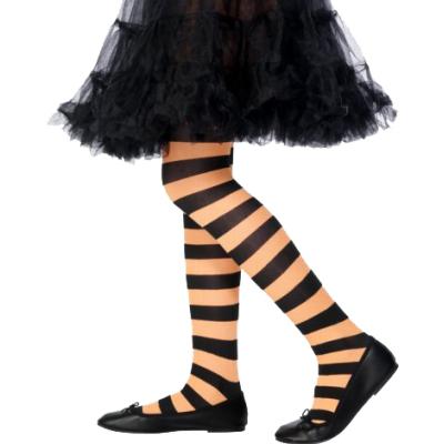 Collants Sorcière Enfant Orange/Noir