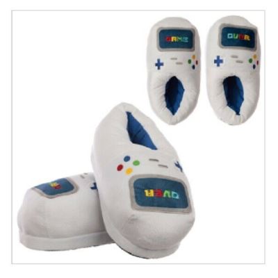 Contrôleur de jeu unisexe taille unique paire de chaussons en peluche
