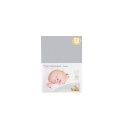 PINOLINO - 540004-8D - DRAP-HOUSSE POUR DES BERCEAUX JERSEY - PACK DE 2 - GRIS