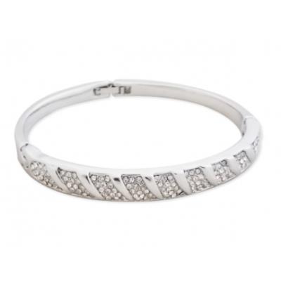 Bracelet rigide aux strass argentés bijou fantaisie pas cher