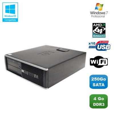 Pc hp compaq 6005 pro sff amd athlon x2 b24 3ghz 4go 250go wifi graveur w7 pro