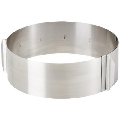 CHG 3305-00 CERCLE À GÂTEAU GRADUÉ HAUTEUR : 8,5 CM, RÉGLABLE 16-30 CM