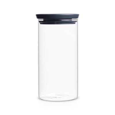 Brabantia Bocal en verre empilable, 1.1 litre - Dark grey