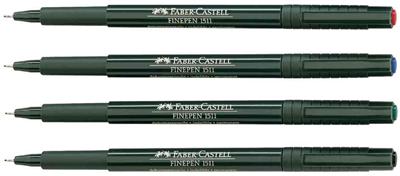 Faber-Castell - Finepen 1511, vert, largeur du tracé: 0,4 mm encre inaltérable, corps: vert -151163