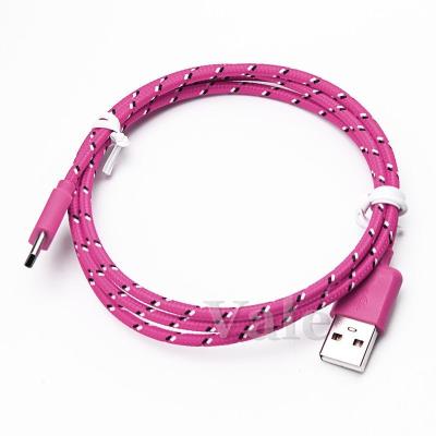 Cable Tressé pour SONY Xperia XA Ultra 3m Universel Chargeur Connecteur Micro USB Tissé Nylon (ROSE BONBON)