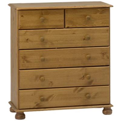 Commode 4 + 2 tiroirs et pieds arrondis pin