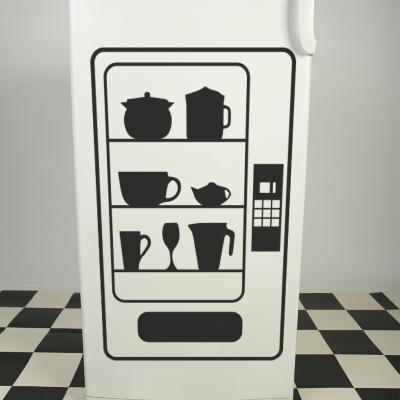 Pick and Stick Sticker Mural déco Distributeur - 85 x 55 cm Noir