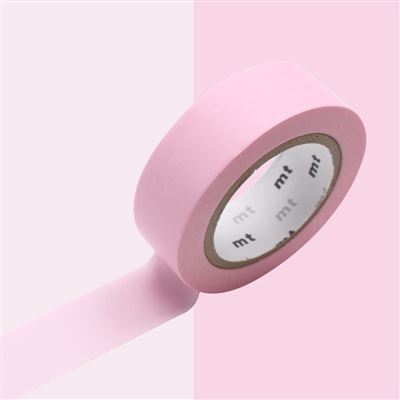 Masking tape mt 15 mm uni pastel rose - masking tape (mt)