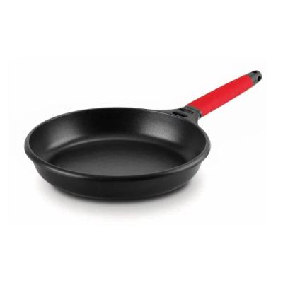 castey fundix poêle induction antiadhésive fonte d'aluminium poignée amovible rouge