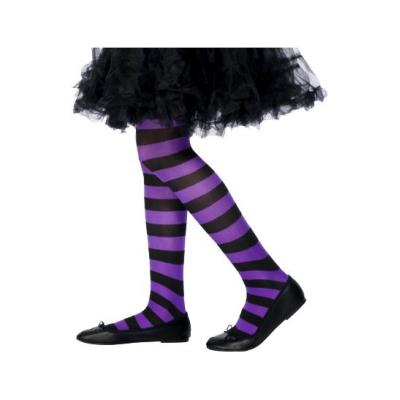 Collants violets et noirs enfant ( - 4 à 6 ans - )