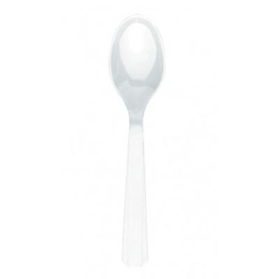 10 Cuillères en plastique Blanches