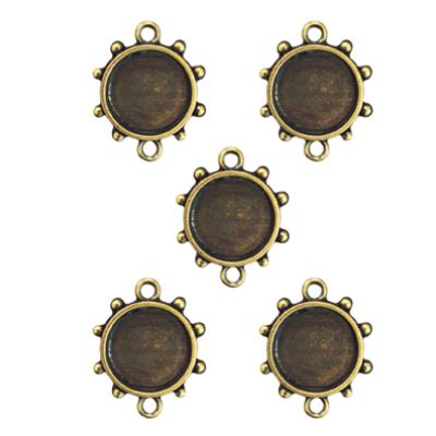 Support en métal bronze - rond - 5 pièces