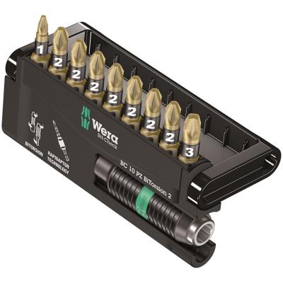 Jeu De 9 Embouts Pz Bitorsion + 1 Porte-Embouts Rapidator Wera 05347153001