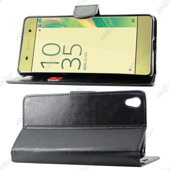 Housse Portefeuille En Cuir Synthétique Pour Sony Xperia XZ2 – Noire, Neuf, Générique