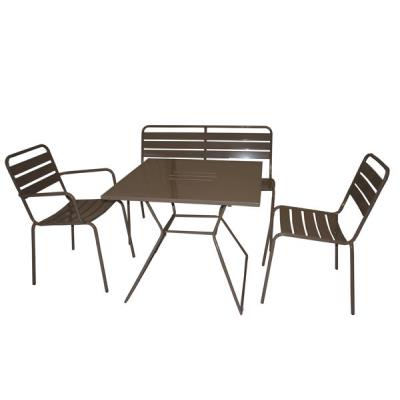 Salon De Jardin En Acier Nomade - Coloris Taupe