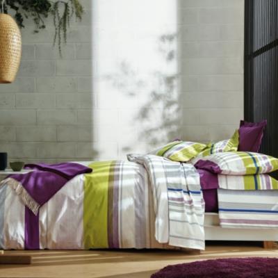Housse de couette percale Zenith Prune BLANC DES VOSGES 260 x 240 cm