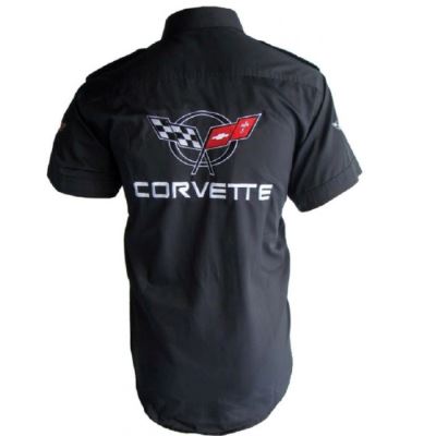 chemise corvette chevrolet noir chemisette homme S au 6 xl