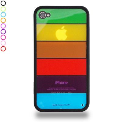 Protection iphone arc-en-ciel contour mauve