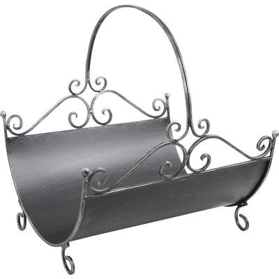 Lot de 2 Porte-bûches en fer forgé, 36 x 28 x 36 - 44 x 40 x 46 cm -PEGANE-
