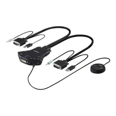 Belkin Secure Flip DVI-D KVM Switch - KVM / audioschakelaar - 2 poorten - desktop