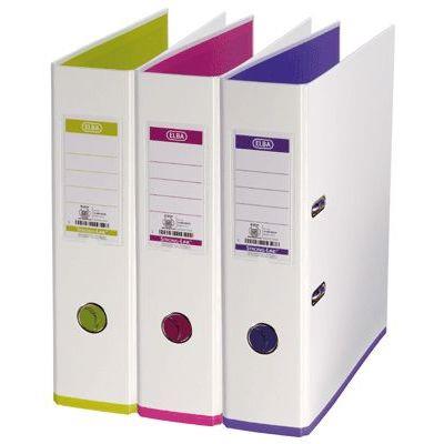 Classeurs à levier Mycolour - dos 80 mm - Coloris blanc - Lot de 10