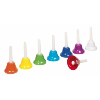 Jeu de 8 cloches &agrave: main color&eacute:es