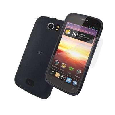 Coque TPU origine pour Wiko Cink King noir plus film protecteur d'écran
