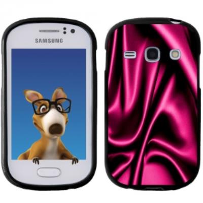 Coque Souple en gel noir pour Galaxy Fame avec impression Motifs soie drapée rose