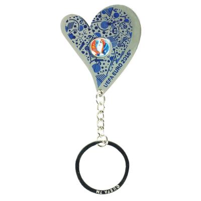 UEFA EURO 2016 - Porte-clés en metal - forme du coeur - bleu