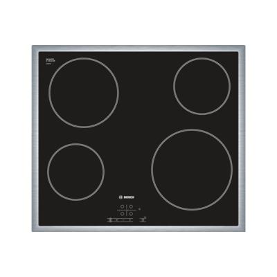 Bosch Serie 4 PKE645B17E vitrocéramique - 60 cm - vitrocéramique - avec garnitures en acier inoxydable