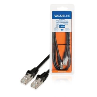 Câble réseau ftp cat6 à connecteur rj45 mâle vers rj45 mâle 1,00 m noir valueline