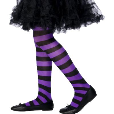 Collants Sorcière Enfant Violet/Noir
