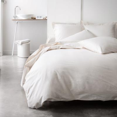 Drap plat uni 100% coton 57 fils PLAIN - Ivoire - 240x300cm