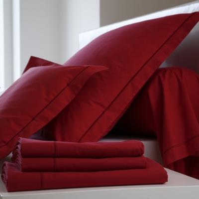 Drap housse Coton BLANC DES VOSGES 160 x 200 cm Bordeaux