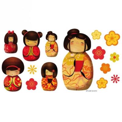 Kokeshi Stickers Muraux 2Pl 11X10.5 Fdri Deab