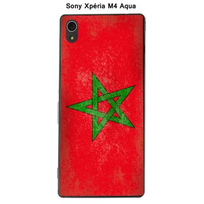 Coque Drapeau Maroc vintage pour Sony Xpéria M4 Aqua
