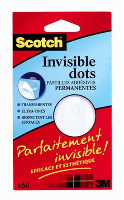 Scotch Invisible dots - Pastilles adhésives : pack de 64 pastilles Pas Cher