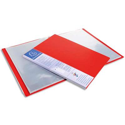 Lot de 20 Protège-documents UPLINE en polypropylène opaque. 40 vues, 20 pochettes. Coloris rouge