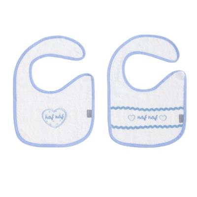 Naf-naf 2 bavoir s, 100% coton brodé, coeur