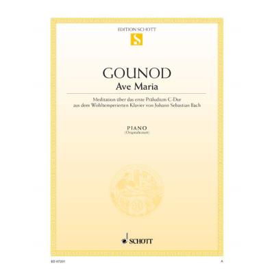 Partitions classique SCHOTT GOUNOD CHARLES / BACH J.S. - AVE MARIA - PIANO Piano