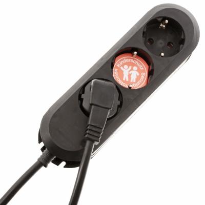 Bachmann multiprise smart 3fach noir 1,5m - 1,5 m zuleitung, geschraubt (mehrwegschrauben), sans schalter,3 schutzkontaktsteckdo