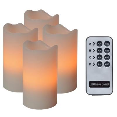 4er Led Wachskerzen-Set Elfenb
