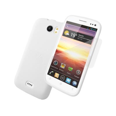 Coque TPU origine pour Wiko Cink King blanche plus film protecteur d'écran