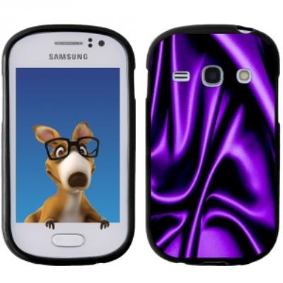 Coque Souple en gel noir pour Galaxy Fame avec impression Motifs soie drapée mauve