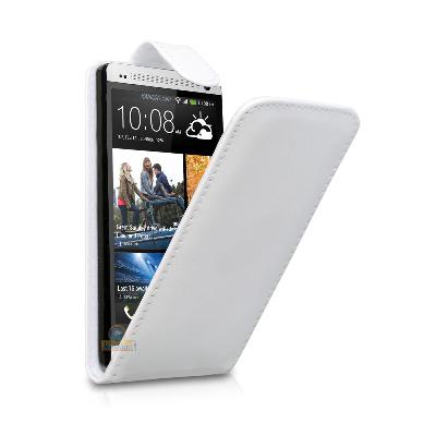 Etui à rabat blanc HTC One avec fermeture magnétique