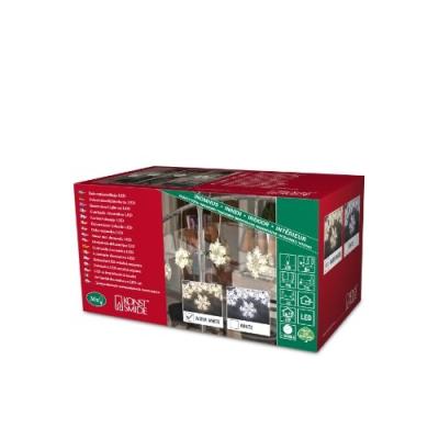KONSTSMIDE 4436-103 RIDEAU 5 FLOCONS + 30 LED BLANC CHAUD + CÂBLE TRANSPARENT 24 V
