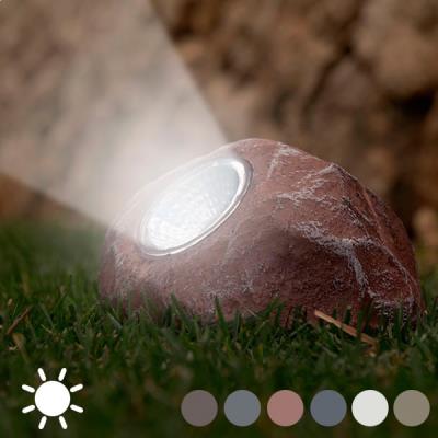 Lampe à énergie solaire en forme de pierre marron
