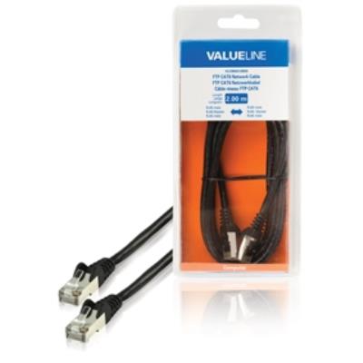 Câble réseau ftp cat6 à connecteur rj45 mâle vers rj45 mâle 2,00 m noir valueline