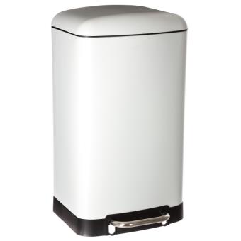 Poubelle à pédale - 30 L - Blanc - 1