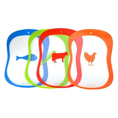 Habi lot de 4 planches en polypropylène assortis-40 x 30 cm plastique multicolore